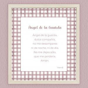 Lámina Oración Ángel de la guarda - malva