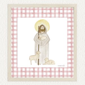 Lámina Buen Pastor - rosa