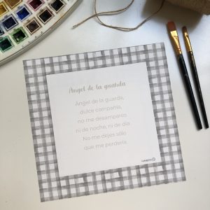 Oración Ángel de la guarda gris (outlet)