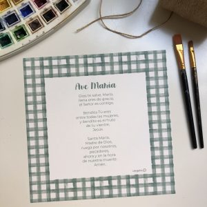 Oración Ave María verde (outlet)