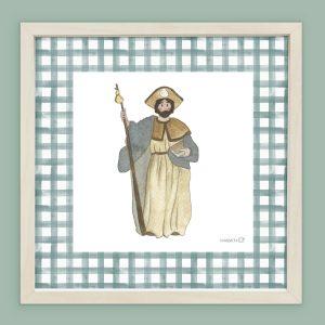 Lámina apóstol Santiago - verde jade